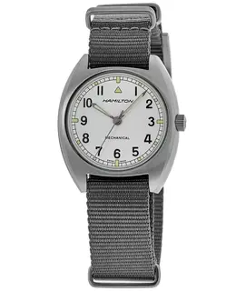 Hamilton Khaki Aviation Pilot Pioneer Mechanical Silver Dial Fabric Strap Unisex Watch h76419951