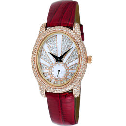Adee Kaye Quartz Crystal White Dial Ladies Watch ak2003-lrg