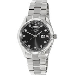 Oniss ONZ3881 Mens Watch - Black Dial, Silver Tone Stainless Steel Case & Band