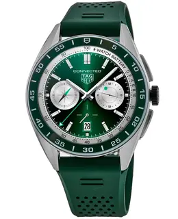 Tag Heuer Connected Calibre E4 - 45mm Green Dial Rubber Strap Men's Watch sbr8a14.bt6317