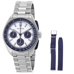 Bulova Lunar Pilot Archive Chronograph Quartz Silver Dial Mens Watch 98k112