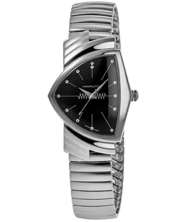 Hamilton Ventura Quartz Asymmetric Black Dial Unisex Watch h24411232