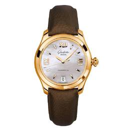 Glashutte Original Serenade Automatic Ladies' Watch - Elegant Rose Gold Tone with Brown Satin Strap