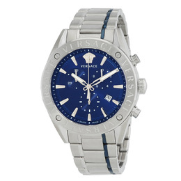 Versace V-Chrono Chronograph Quartz Blue Dial Mens Watch vehb00519