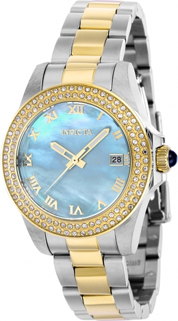 Invicta Angel Quartz Crystal Light Blue Dial Ladies Watch Model 41552