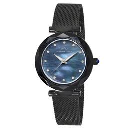 Porsamo Bleu Hazel Ladies' Watch, 33mm Black Dial with Mother of Pearl Insert