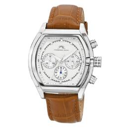 Porsamo Bleu Roman Chronograph Men's Watch 1292CROL - Analog Quartz with Sub-Dials and Genuine Leather Strap