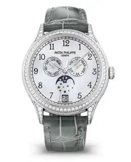Patek Philippe Complications Annual Calendar 4948G-010: White Gold, Mother of Pearl Dial with Diamonds