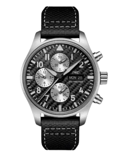 IWC Pilot Chronograph IW377904 Carbon Dial AMG Leather Strap
