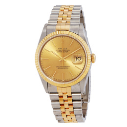Pre-owned Rolex Datejust Gold Dial Mens Watch Ref: 16233 CSJ