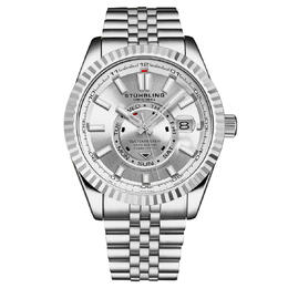 Stuhrling Original Symphony Automatic Mens Watch m18242 Silver Dial 42mm Stainless Steel - Analog Date Luminescent Movement Chronometer
