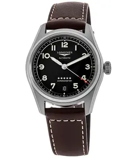 Longines Spirit Automatic Black Dial Leather Strap Unisex Watch l3.410.4.53.0