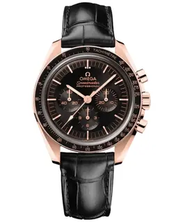 Omega Speedmaster Moonwatch Professional Manual Winding Chronograph Black Dial Black Leather Strap Rose Gold Men's Watch 310.63.42.50.01.001 310.63.42
