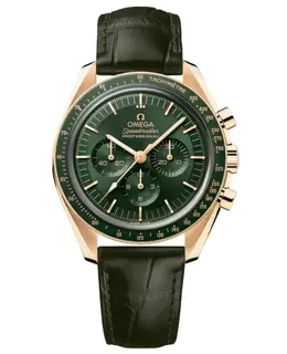 Omega Speedmaster Moonwatch Professional Manual Winding Chronograph Green Dial Green Leather Strap Yellow Gold Men's Watch 310.63.42.50.10.001 310.63.