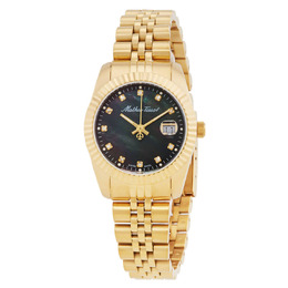 Mathey-Tissot Mathy III MOP Quartz Black Dial Ladies Watch d910pn