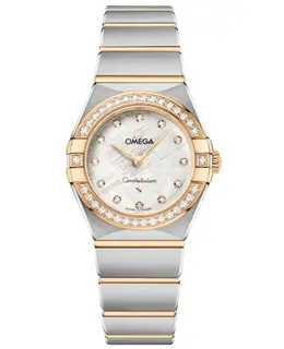 Authentic Omega Constellation Quartz Grey Dial Diamond Bezel Watch Model 131.25.25.60.99.002