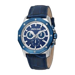 Roberto Cavalli Fashion Watch Chronograph Quartz Blue Dial Mens Watch rv1g170l0031
