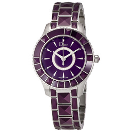 Pre-owned Dior New Christal Purple Dial CD143112M001