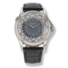 Patek Philippe 5110P - Pre-owned World Time GMT Automatic Day-Night Blue Dial Unisex Watch