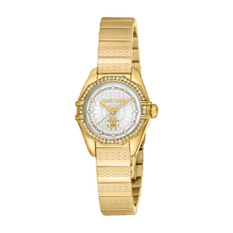 Roberto Cavalli Ladies Watch Yellow Gold-tone Stainless Steel Case Silver Dial rc5l054m0055