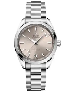 Omega Seamaster Aqua Terra Shades Automatic Chronometer 34mm Brown Dial Steel Women's Watch 220.10.34.20.09.001