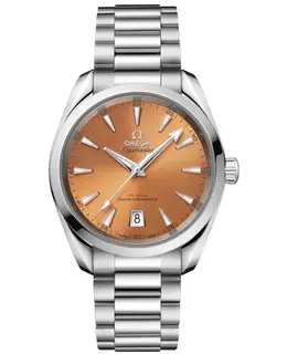 Omega Seamaster Aqua Terra Shades Orange Dial Steel Men's Watch Model 220.10.38.20.12.001