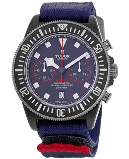 Brand New Authentic Tudor Pelagos FXD Chrono "Alinghi Red Bull Racing Edition" Blue Dial Fabric Strap Men's Watch m25807kn-00 - 0001