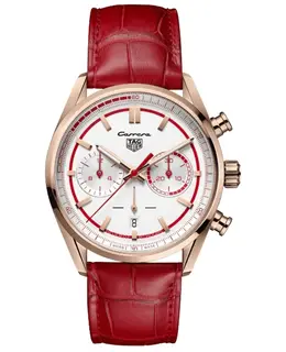 Tag Heuer Carrera Chronograph X Porsche RS 2.7 Automatic White Dial Leather Strap Men's Watch cbn2045.fc8316