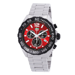 Tag Heuer 43mm Formula 1 Red Chronograph Quartz Red Dial Mens Watch caz101an.ba0842