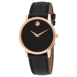 Movado Classic Quartz Black Museum Dial Ladies Watch, Model 0607585