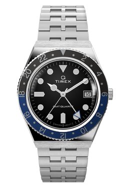 Часы Q Timex GMT, цвет silver-coloured tx152m04r-d11 | silver-coloured