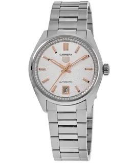 Tag Heuer Carrera Date Silver Diamond Dial Steel Women's Watch wbn231b.ba0001