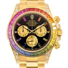 Rolex Chronometer Diamond Black Dial Mens Watch Model 116598RBOW