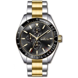 Invicta 38969 Aviator Mens Watch, Black Dial, Gold-Tone