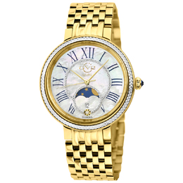 Gevril Genoa Mother of Pearl Dial Quartz Diamond Ladies Watch 12542b