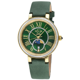 Gevril Genoa Mother of Pearl Dial Quartz Moon Phase Diamond Ladies Watch 12544