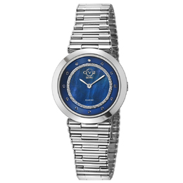 Gevril Burano Quartz Diamond Blue Dial Ladies Watch 14411b