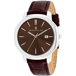 Christian Van Sant Octavius Slim Quartz Brown Dial Mens Watch cv0536