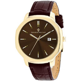 Christian Van Sant Octavius Slim Quartz Brown Dial Mens Watch cv0537