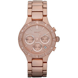 the DKNY Chambers Chronograph Quartz Rose Gold Dial Ladies Watch NY8508