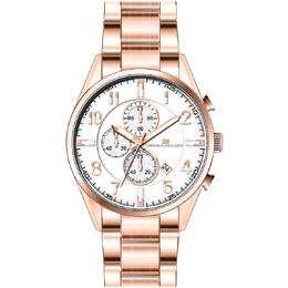 OC5855 Men's Chronograph Watch Stainless Steel Case Rose Gold-Tone Bracelet Silver Dial Quartz Movement
