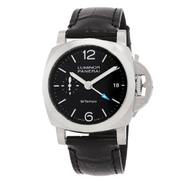Panerai Luminor Quaranta BiTempo Automatic Black Dial Mens Watch pam01365