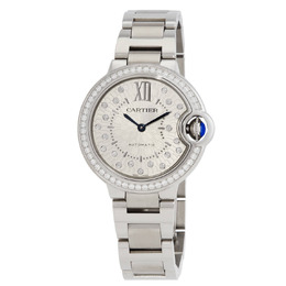 Cartier Ballon Bleu Automatic Diamond Silver Dial Ladies Watch W4BB0035