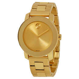 Movado Ladies Watch 3600085 - Champagne Dial Yellow Gold Ion-Plated
