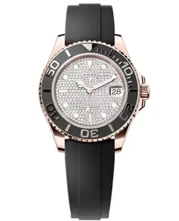 Rolex Yacht-Master 37 Diamond-Paved Dial, Polished Rose Gold Oysterflex Bracelet