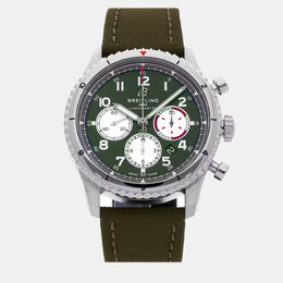 Breitling Green Stainless Steel Aviator AB01192A1L1X1 43mm Automatic Men's Watch