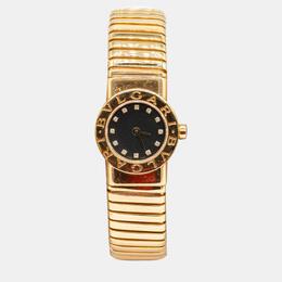 Bulgari Vintage Expandable Tubogas BB19 2T Watch with Diamonds in 18K YG (Mini Model) 893348