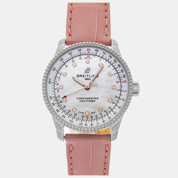 Breitling Navitimer White Shell Stainless Steel Women's Watch - Model A17395211A1P3
