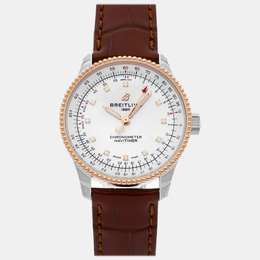 Breitling White Mother of Pearl Stainless Steel Navitimer Automatic Women's Watch U17395211A1P2