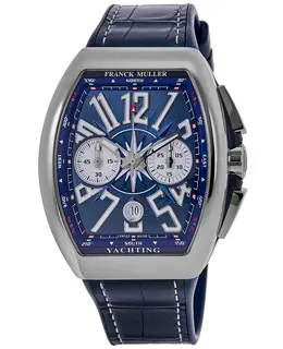 Brand New Authentic Franck Muller Vanguard Yachting Blue Chronograph Dial Men's Watch Model V45CCYACHTACB
